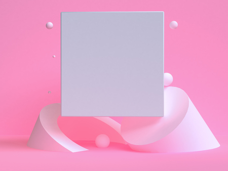 Minimalist geometrical abstract background, pastel colors, 3D render, trend poster, Illustration.の写真素材