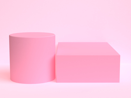 Minimalist geometrical abstract background, pastel colors, 3D render, trend poster, Illustration.の写真素材