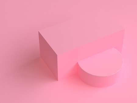 Minimalist geometrical abstract background, pastel colors, 3D render, trend poster, Illustration.の写真素材