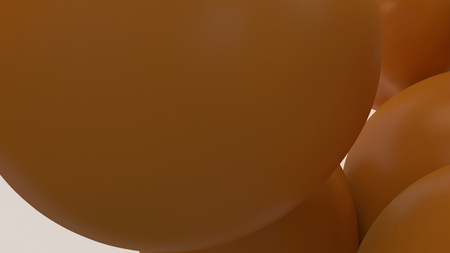 Orange Ball geometric patterns. 3d rendering.Trendy modern illustration, Pastel Geometric shapes. Concept : Abstract wallpaper, Banner, Poster backdrop.の写真素材