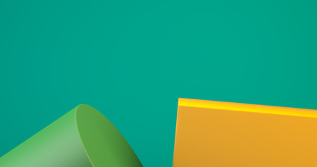 Minimalist geometrical abstract background, pastel colors, 3D render, trend poster, Illustration.