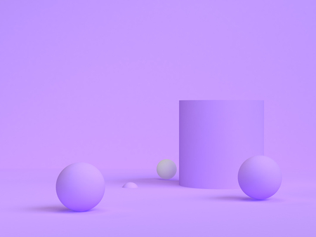 Purple geometric shape scene minimal style 3d rendering.の写真素材
