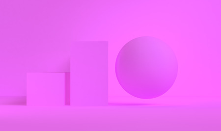 Minimalist abstract background, primitive geometrical figures, 3D render.