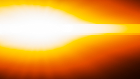 Realistic Len flare glow light effect on black background. Optical flares overlay or screen filter matte.の写真素材