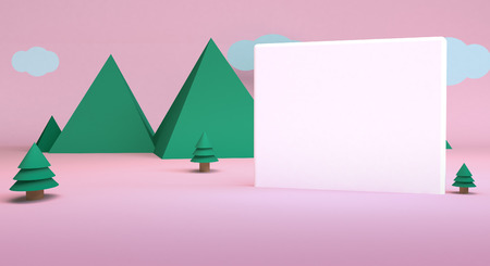 Minimalist abstract background, primitive geometrical figures, pastel colors, 3D render.