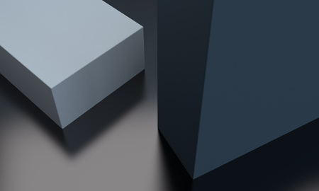 Minimalist abstract background, primitive geometrical figures, pastel colors, 3D render.の写真素材