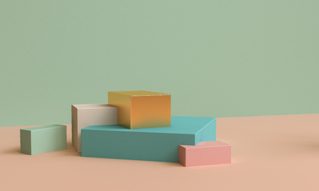 Geometric shape minimal, 3d rendering.の写真素材