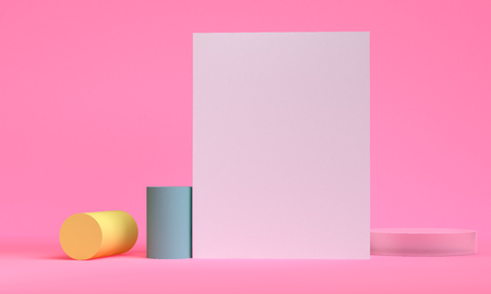 Geometric shape minimal, 3d rendering.の写真素材