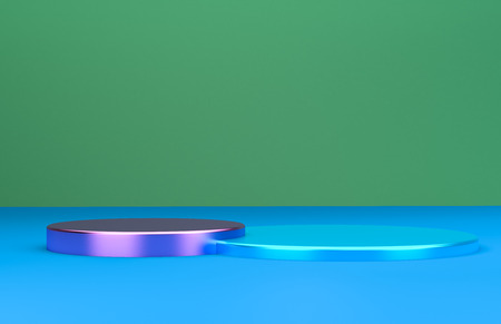 Minimalist abstract background, primitive geometrical figures, pastel colors, 3D render, podium for the advertized goods