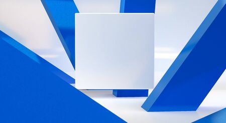 Scene with geometrical forms, minimal abstract  background,3D renderの写真素材