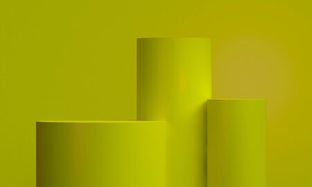 Scene with geometrical forms, minimal abstract  background,3D renderの写真素材