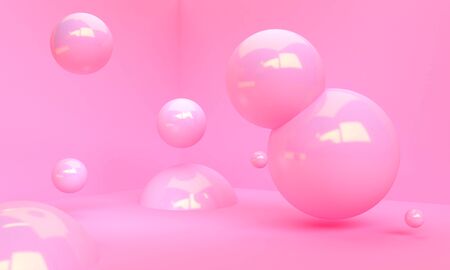 Scene with geometrical forms, minimal abstract  background,3D renderの写真素材