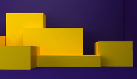 Minimalist abstract background, primitive geometrical figures, pastel colors, 3D render, podium for the advertized goodsの写真素材