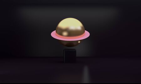 Abstract  sphere Colorful Geometric shape scene, Minimal Stlye Background, 3d rendering.の写真素材