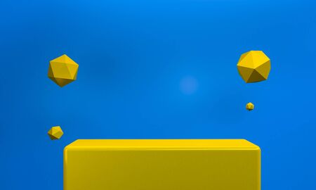 Minimalist abstract primitive geometrical figures background, 3D render, trend poster.の写真素材