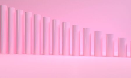 Pink Geometric shape scene minimal, 3d rendering.の写真素材