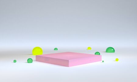 Geometric shape scene minimal, 3d rendering.の写真素材