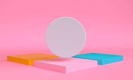 Geometric shape scene minimal, 3d rendering.の写真素材