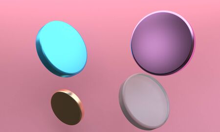 Geometric shape scene Minimal style,  3d rendering.の写真素材