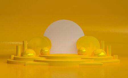 Geometric shape scene Minimal style,  3d rendering.の写真素材