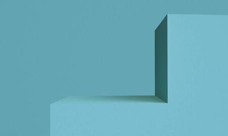 Minimalist abstract background, primitive geometrical figures, pastel colors, 3D render.の写真素材