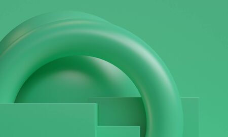 Minimalist primitive geometrical abstract background, Stylish trendy illustration Podium, stand,...