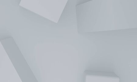 white Minimalist primitive geometrical abstract background, Stylish trendy illustration Podium, stand, showcase on pastel color for premium product. 3d render.の写真素材