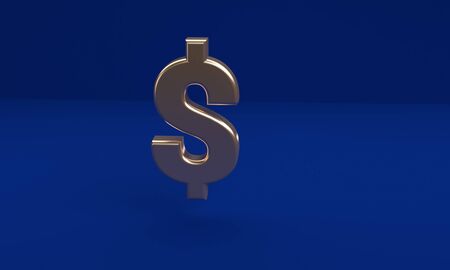 Dollar Sign icon geometrical abstract background, Stylish trendy illustration. 3d render.の写真素材