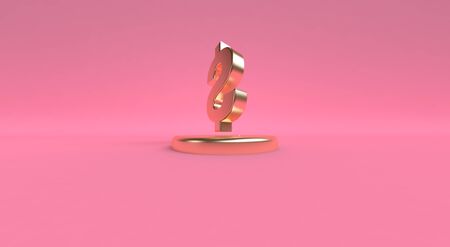 Dollar Sign icon geometrical abstract background, Stylish trendy illustration. 3d render.の写真素材