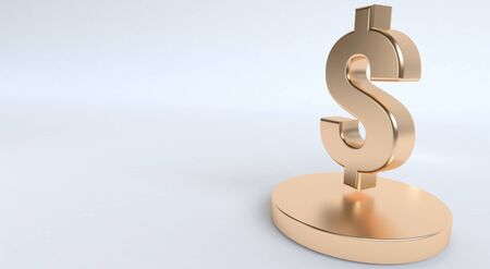 Dollar Sign icon geometrical abstract background, Stylish trendy illustration. 3d render.の写真素材