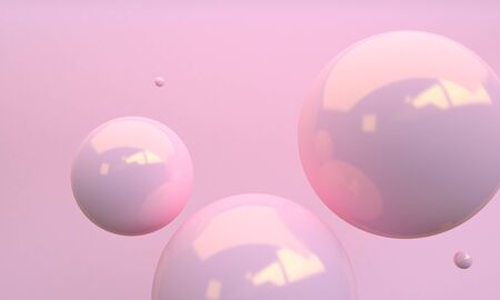 Pink sphere 3d abstract style background. Concept : poster, advertising ,cover design, book design, cd cover, flyer, web disign backgrounds.の写真素材