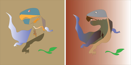 Rex reptile and green leafのイラスト素材