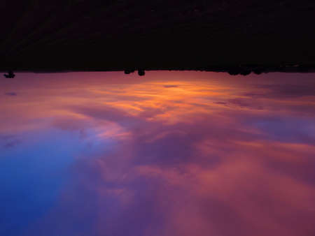 Beautiful sunset in my farm and beautiful skyの写真素材