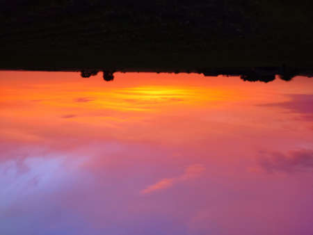 Beautiful sunset in my farm and beautiful skyの写真素材