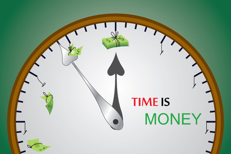 This vector show the value of time and how time can cut down the money slowlyのイラスト素材