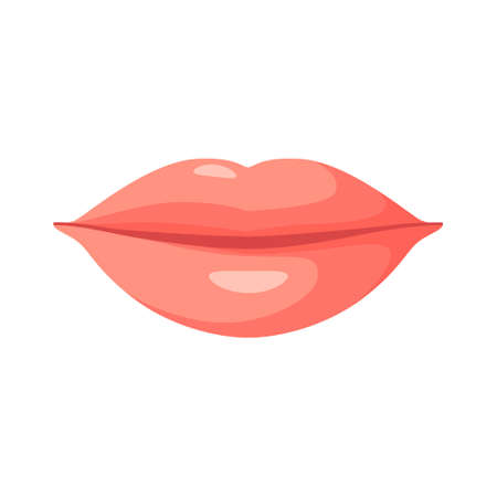 Lips on a white background. cartoon design.のイラスト素材