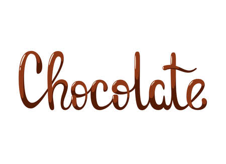 chocolate. Lettering on a white background.のイラスト素材