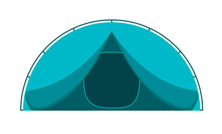 Blue camping tent on a white background. flat designのイラスト素材
