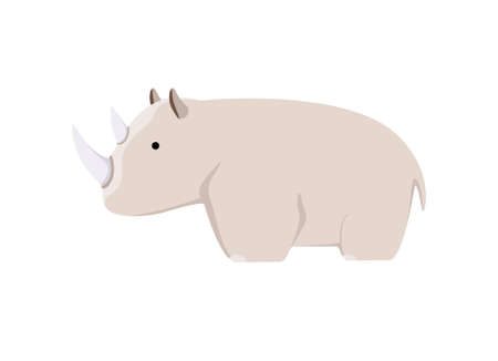 Cute rhino on a white background. Safari Animalsのイラスト素材