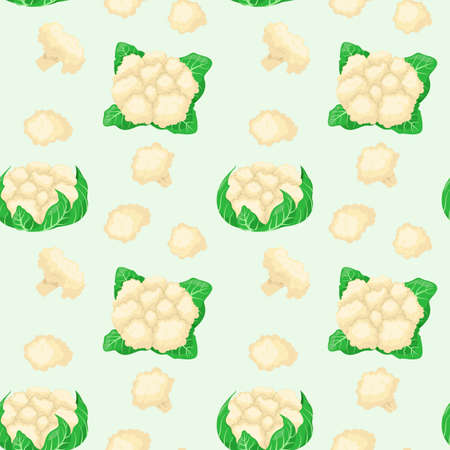 Seamless pattern with cauliflower. Vegetables.のイラスト素材