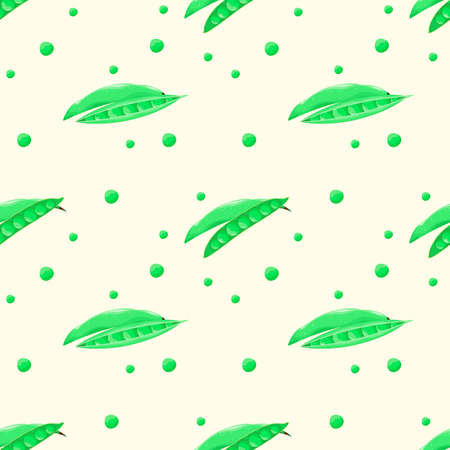 Seamless pattern with green peas. Vegetables.のイラスト素材