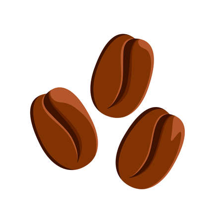 Coffee beans on a white background. flat design.のイラスト素材