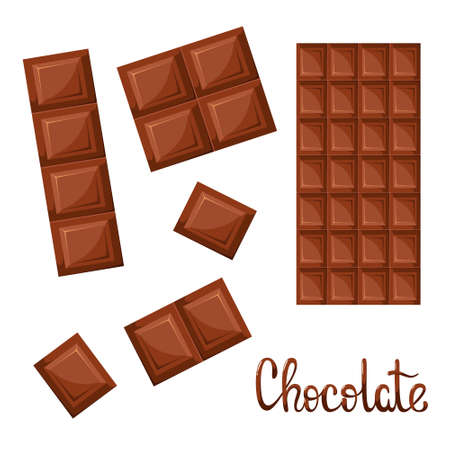 A set of chocolate bars on a white background. vector illustration.のイラスト素材