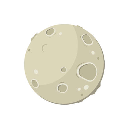 The moon on a white background. cartoon design.のイラスト素材