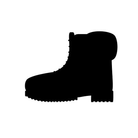 Black silhouette of a shoe on a white background.のイラスト素材
