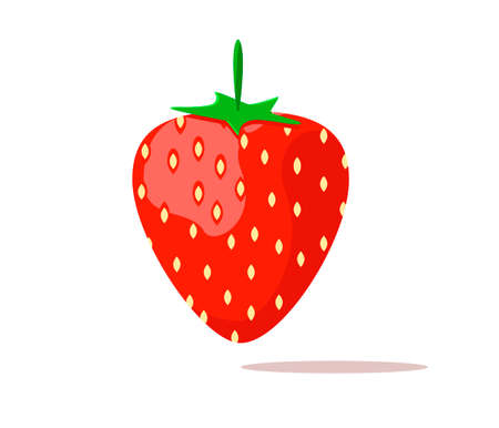 Ripe red strawberries on a white backgroundのイラスト素材