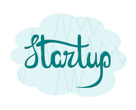 startup. The inscription on a blue background.のイラスト素材