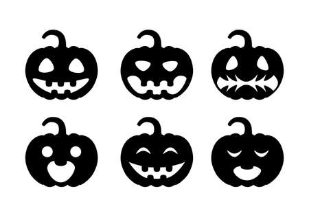 A set of black pumpkins for Halloween.のイラスト素材