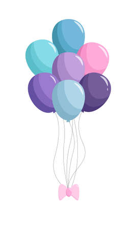 balloons. Pink, blue, purple. Holiday, good moodのイラスト素材