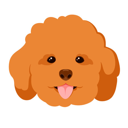 Pudding's head on a white background. dog. cartoon design.のイラスト素材